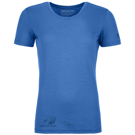 Camiseta de mujer Ortovox 185 Merino Logo Spray Ts W azul sky blue
