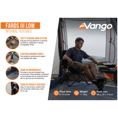 Carpa de autocaravana/furgoneta Vango Faros III Low
