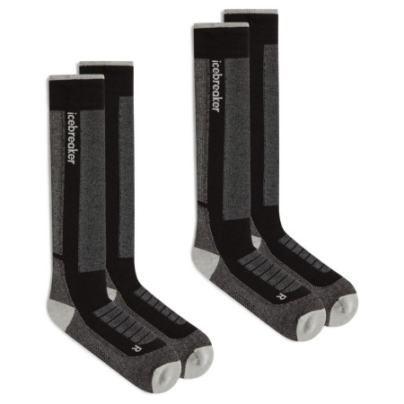 Calcetines de hombre Icebreaker Men Mer Ski+ Medium OTC 2 Pack negro/gris Blk/Ether/Graph