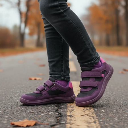 Zapatos barefoot para niños para todo el año Bugga Safi Dark Purple