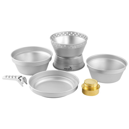 Juego de vajilla y fogón Easy Camp Storm Cooker plata Silver