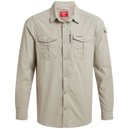 Camisa de hombre Craghoppers NosiLife Adventure Long Sleeved Shirt III beige Parchment