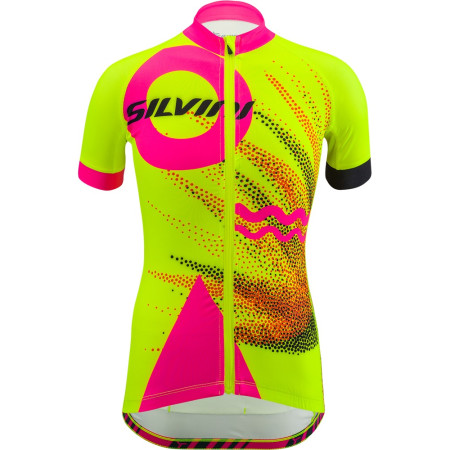 Maillot de ciclismo para niños Silvini Tanaro amarillo/rosa NeonPink