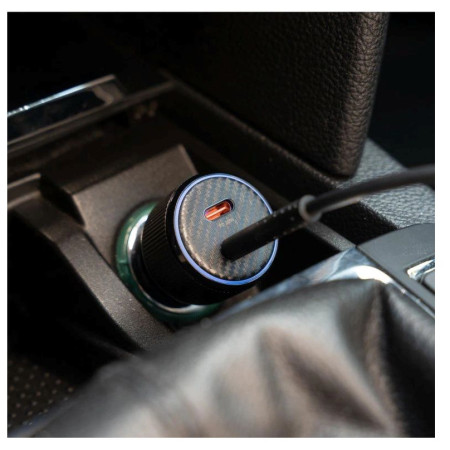 Adaptador Swissten Car Charger 2X USB-C PD, 50W + cabel USB-C / USB-C, 1 m