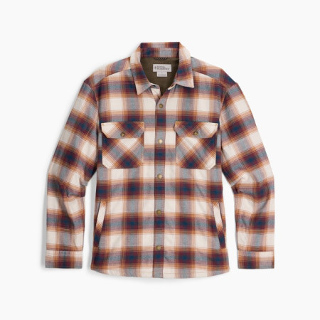 Camisa de hombre Royal Robins M Vista Flannel Shacket marrón Pecan Grizzly Pld