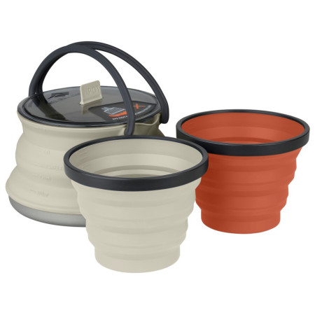 Vajilla Sea to Summit X-Set: 11 3pc gris/rojo Sand / Rust