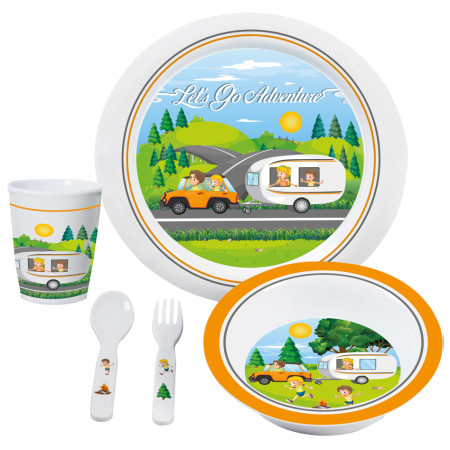 Vajilla infantil Brunner Let's Go Adventure 3+ blanco