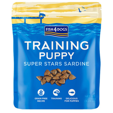 Golosinas para perros Fish4Dogs Training Puppy Superstars Sardine 150g