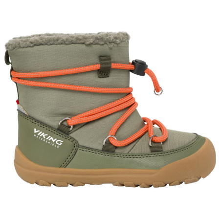 Botas de invierno para niños Viking Outdoor Footwear Birch Barefoot Warm WP Pull-on Olive oliva Olive