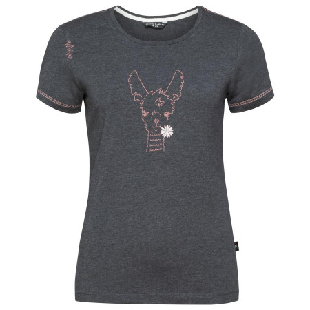 Camiseta de mujer Chillaz Saile Happy Alpaca gris oscuro black melange