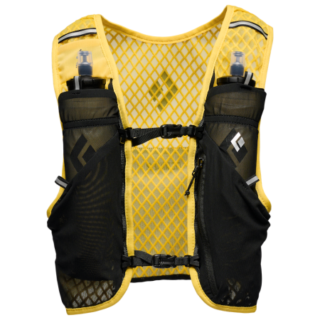 Chaleco de carrera Black Diamond Distance 2 Hydration Vest amarillo/negro Soft Ochre