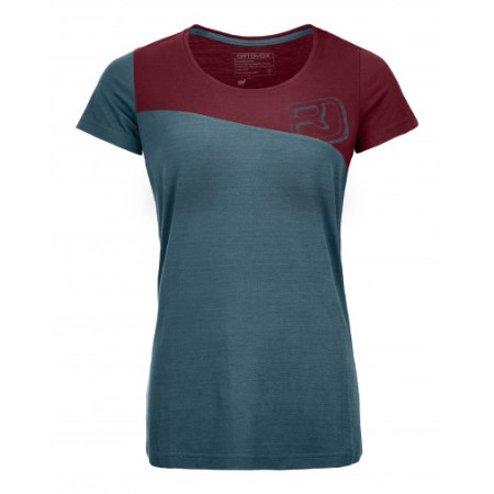 Ropa interior térmica para mujer Ortovox 150 Cool Logo T-Shirt azul/rojo MidAqua