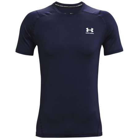 Camiseta de hombre Under Armour HG Armour Fitted SS azul oscuro MidnightNavy//White