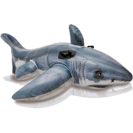 Tiburón hinchable Intex White Shark RideOn 57525NP gris