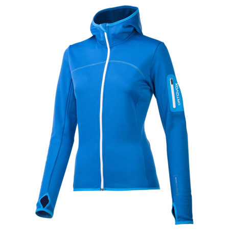 Sudadera de mujer Ortovox Merino Fleece Hoody azul BlueOcean