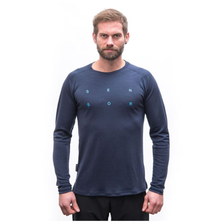 Camiseta funcional de hombre Sensor Merino Blend Typo deep blue