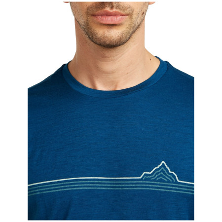 Camiseta de hombre Icebreaker Men Merino 150 Tech Lite SS Tee Range Stripes