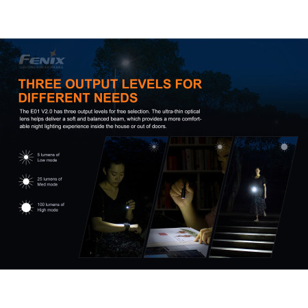 Linterna Fenix E01 V2.0 black