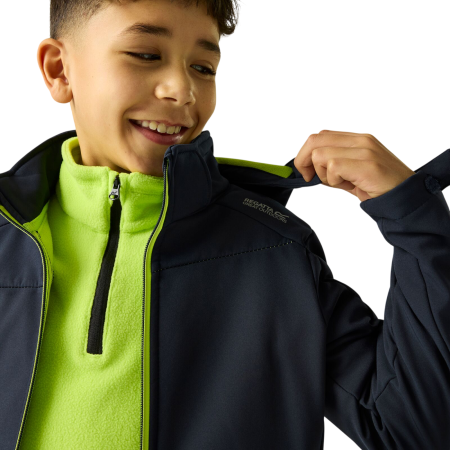 Chaqueta softshell para niños Regatta Haydenbury Navy (Wild Lime)