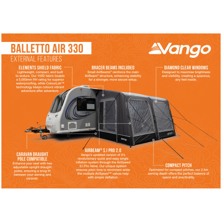 Carpa de autocaravana/furgoneta Vango Balletto Air 330