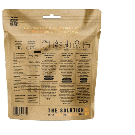 Plato principal Lyo food Organická Chana Masala 270g