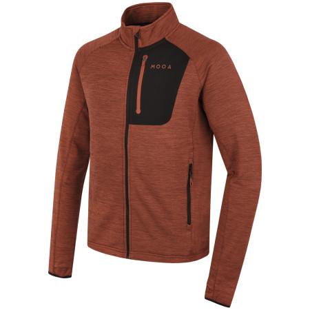 Sudadera de hombre MOOA Nyore Grid 220 naranja cinnamon melange