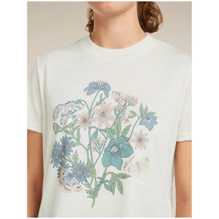 Camiseta de mujer Icebreaker Merino 150 Tech Lite SS Crop Tee NZ Flora