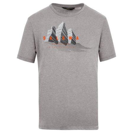 Camiseta de hombre Salewa Lines Graphic Dry M T-Shirt. gris/naranja Heather Grey/