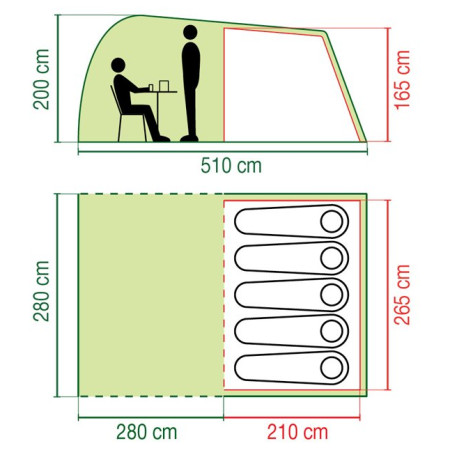 Tienda familiar para 5 personas Coleman Waterfall 5 Deluxe