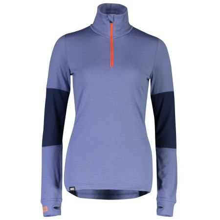 Camiseta de mujer Mons Royale Cornice Half Zip azul/negro BlueVelvet