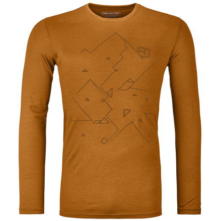 Camiseta de hombre Ortovox 185 Merino Tangram Ls M naranja sly fox