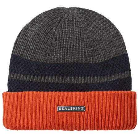Gorro impermeable SealSkinz Bittering gris/naranja Grey Marl
