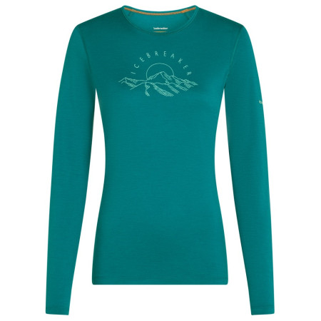 Camiseta funcional de mujer Icebreaker Women Merino 200 Oasis LS Crewe Sunrise Summit turquesa Tidal Teal
