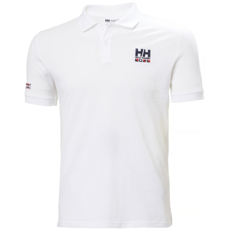 Camiseta de hombre Helly Hansen Messina Graphic Fitted Polo blanco 002 WHITE