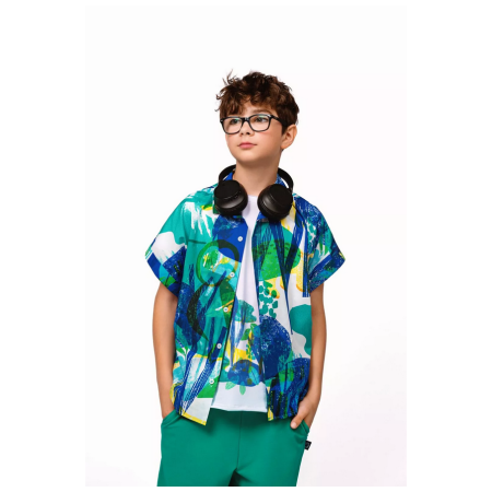 Camisa Wouki Hitode forest blue