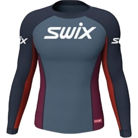 Camiseta de hombre Swix RaceX azul/rojo Dark Navy/Rhubarb Red