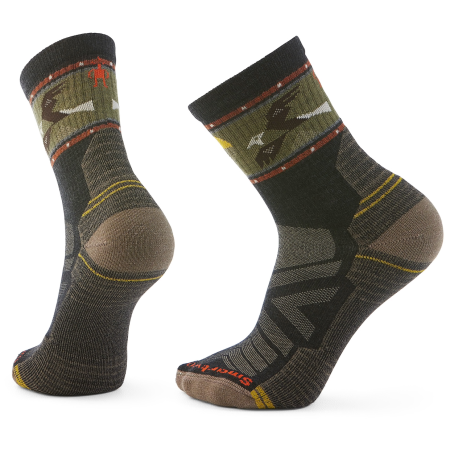 Calcetines Smartwool Hike Light Cushion Soaring Mid Crew Sock negro/verde CHARCOAL