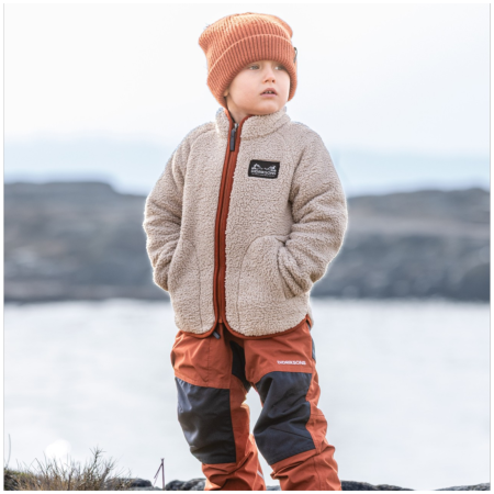 Sudadera para niños Didriksons Gibbs Kids Fullzip 2 Beach Beige/Rust