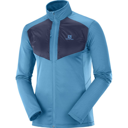 Sudadera de hombre Salomon Grid Fz Mid M azul FjordBlue