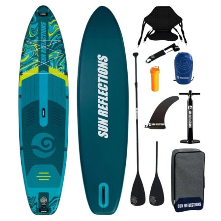 Tabla de surf de pala Sun Reflections XXL 11'6'' Combo verde/azul Emerald Green