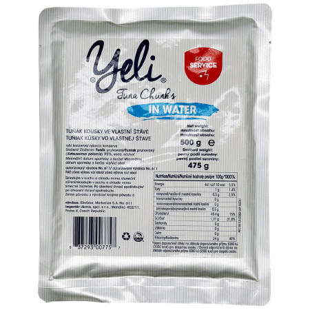 Comida de viaje Yeli Atún en trozos al natural (500 g)