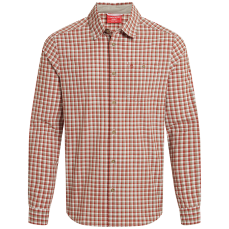 Camisa Craghoppers NosiLife Nuoro Check Long Sleeved Shirt naranja RedBeachChk