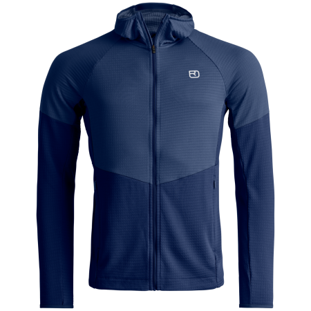 Sudadera funcional de hombre Ortovox Fleece Light Grid Hoody M azul Deep Ocean