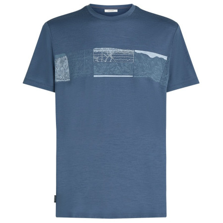Camiseta de hombre Icebreaker Men Merino 150 Tech Lite SS Tee Elevation Line azul Dawn