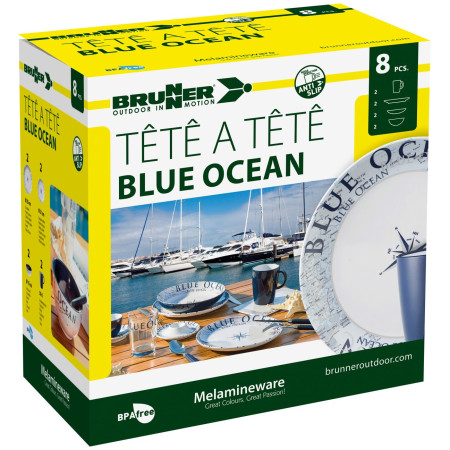 Vajilla Brunner Set tête-à-tête Blue Ocean 8 pcs