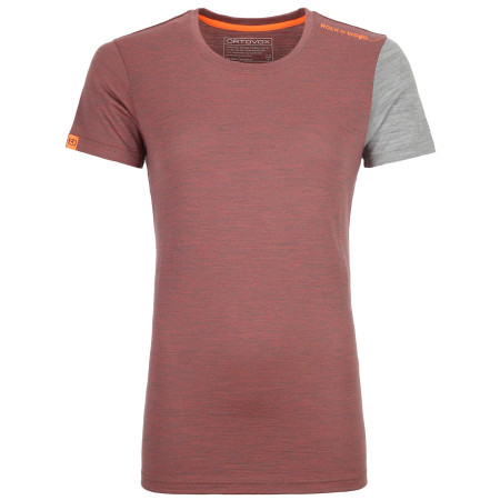Camiseta de mujer Ortovox 185 Rock'N'Wool Short Sleeve W rojo BlushBlend