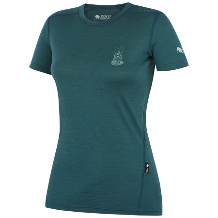 Camiseta de mujer Zulu Merino Fire 160 Short petroleo petrol