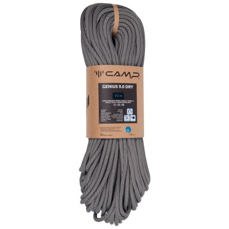 Cuerda de escalada Camp Genius 9.0 Dry - 70m negro/blanco Black / White