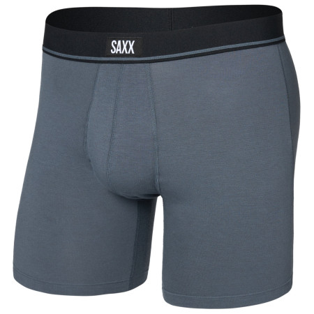 Calzoncillos bóxer para hombre Saxx Essential Cotton Boxer Brief Fly gris turbulence