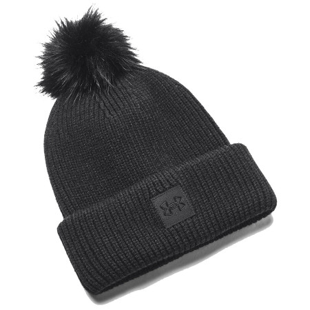 Gorro de mujer Under Armour Halftime Ribbed Pom negro Black